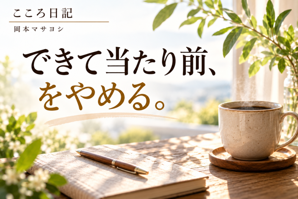 できて当たり前、をやめる。